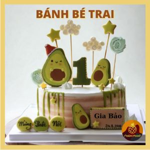 bánh sinh nhật bé trai hình quả bơ